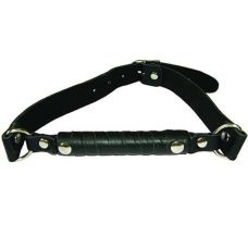 Чорний Шкіряний кляп з паличкою в рот для БДСМ