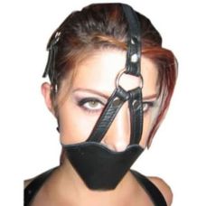 Намордник черный с кляпом для рта на ремнях