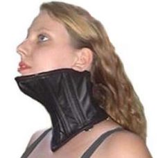 Чорний нашийник корсет для фіксації шиї БДСМ ігор