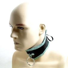 Нашийник чорний широкий з мереживною оборкою