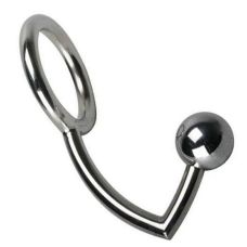 Металлический фиксатор для пениса с анальной пробкой для БДСМ бондажа