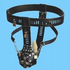 Пояс верности на пенис черный с анальной пробкой