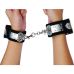 Наручники черные с металлическими пластинами для БДСМ Bdsm4u