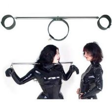 Бондаж для рук з нашийником з фіксацією до сталевого стрижня Bdsm4u