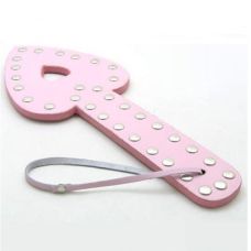 Кожаная розовая шлепалка в форме сердца