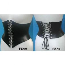 Сексуальний шкіряний корсет для ігор БДСМ чорного кольору Bdsm4u