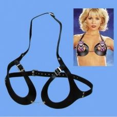 Чорний сексуальний Шкіряний бюстгальтер для БДСМ Bdsm4u