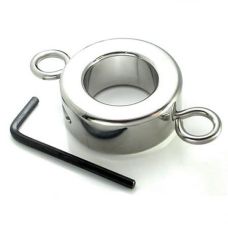 Стальной бондаж-утяжелитель для мошонки БДСМ фиксации