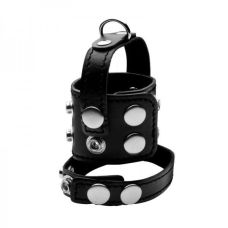 Фиксатор на член кожаный с металлическим кольцом