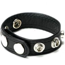 Фиксатор кожаный черный на половой член