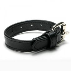 Кожаный черный фиксатор-ремешок на пенис для БДСМ игр