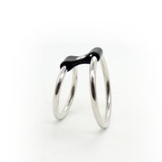 Металлический бондаж для пениса с 2 кольцами