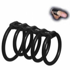 Кольца на половой член черные для БДСМ-фиксации