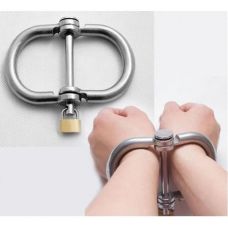 Стальные наручники для БДСМ-фиксации