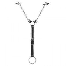 Мужской бондаж на член и зажимы на соски для БДСМ игр