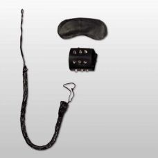Набор для БДСМ черный(маска,кнут,манжеты)