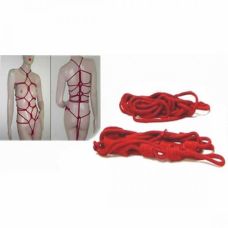 Бондаж из каната красный для БДСМ-фиксации