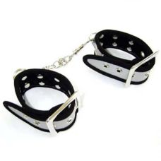 Наножники кожаные черно-белые для БДСМ