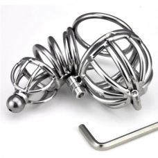 Пояс верности мужской БДСМ из медицинской нержавеющей стали серебристого цвета Bdsm4u длина 60 мм 