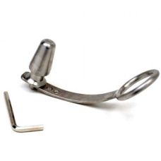 Кольцо-фиксатор для пениса металлическое с анальным наконечником для БДСМ игр