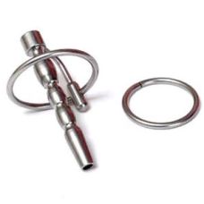 Уретральный стимулятор на член с кольцом стальной