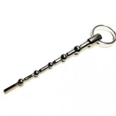 Стальной уретральный катетер с шариками-бусами для БДСМ