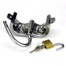 Фиксатор для члена и мошонки БДСМ с 6 винтами из медицинской нержавеющей стали серебристого цвета Bdsm4u