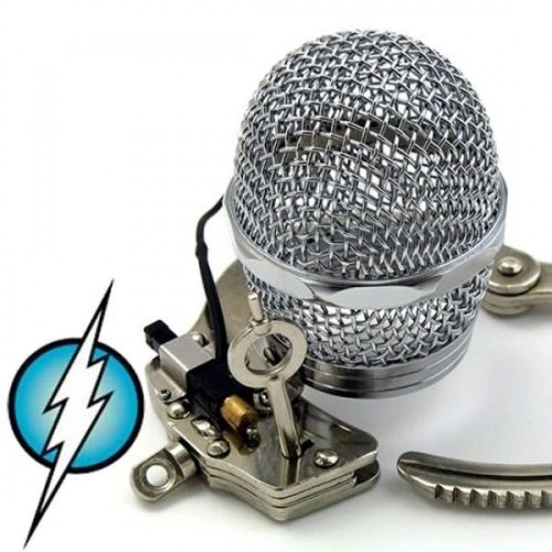 Пояс верности микрофон с электрошоком мужской из стали Bdsm4u