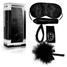Набор для БДСМ черный (маска,щекоталка,наручники,вибратор) Lovetoy