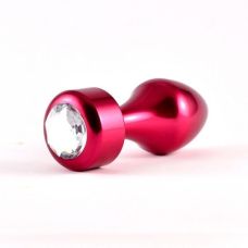Анальна пробка lovetoy червона з каменем
