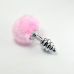Анальная пробка Lovetoy спиральная с белым помпоном  Анальная пробка Lovetoy спиральная с белым помпоном