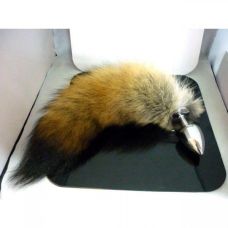 Анальная металлическая пробка с пушистым хвостом IXI40651