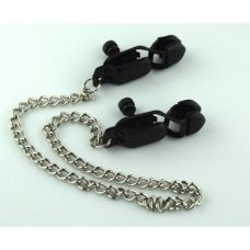 Зажимы на соски с металлической цепью для БДСМ-игр