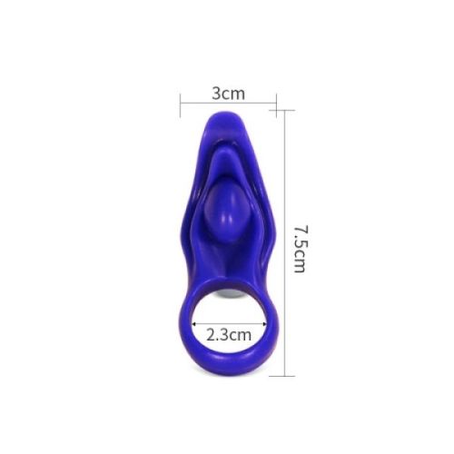 Эрекционное кольцо силиконовое с клиторальным стимулятором Lovetoy синий