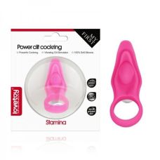 Эрекционное силиконовое виброкольцо розовое Power Stamina Lovetoy