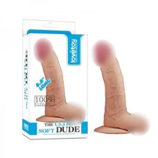 Фалоімітатор 22/4 см з венами на присоску тілесний Lovetoy 22,4 см