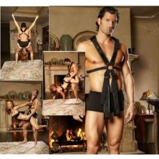 Якісний бондаж для фіксації ніг чорний Шкіряний Bdsm4u