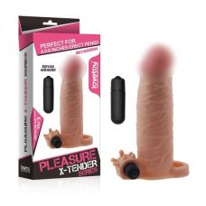 Насадка-подовжувач для пеніса із закритою головкою і вібростимуляцією клітора Lovetoy