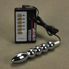 Анально-вагинальная пробка стальная с электростимуляцией