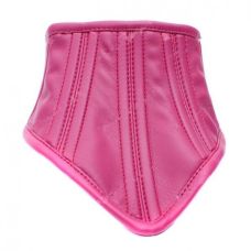 Шкіряний нашийник з високою посадкою для БДСМ рожевий