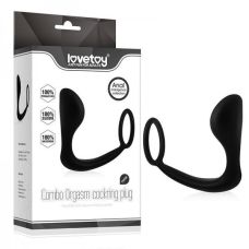 Масажер простати з ерекційним кільцем чорний Lovetoy IXI48306