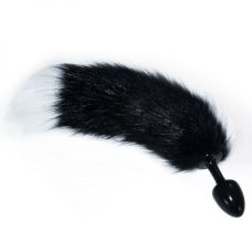 Анальная пробка с  черным пушистым хвостом Lovetoy
