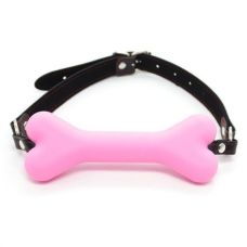 Кляп для рота шкіряний чорний з рожевою подушечкою