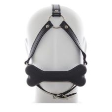 Кляп для рота шкіряний чорний з м'якою кісточкою