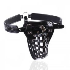 Чоловіча цнотливість на пеніс з металевими заклепками для БДСМ чорне