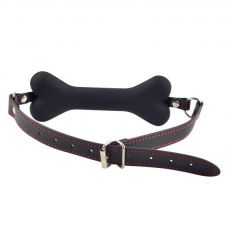 Кряп в рот в форме силиконовой косточки для БДСМ Lovetoy черный