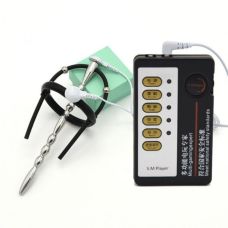 Ерекційне кільце з пробкою для пеніса з електростимуляцією