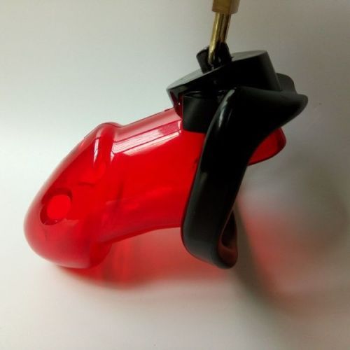 Пояс целомудрия мужской из поликарбоната Rikers Locking Chastity Device Red
