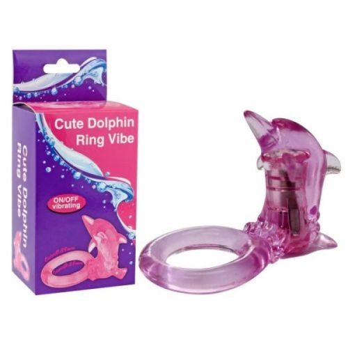 Эрекционное кольцо с клиторальным стимулятором-дельфином фиолетовый