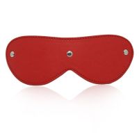 Красная маска на глаза из экокожи Zipper для БДСМ-игр